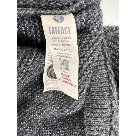 Fat Face Knit Sweater Buttons On Sides Blue Size 10 Easy Wear United Kingdom - Picture 10 of 13